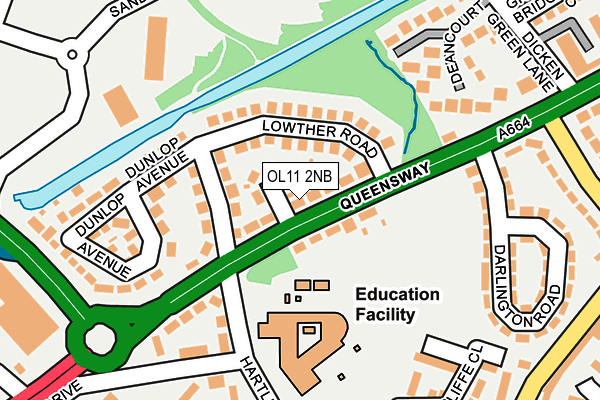 OL11 2NB map - OS OpenMap – Local (Ordnance Survey)