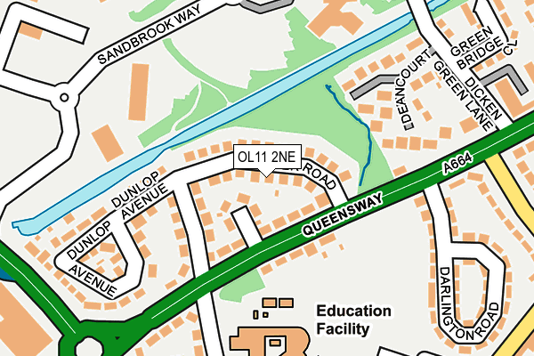 OL11 2NE map - OS OpenMap – Local (Ordnance Survey)