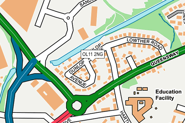OL11 2NG map - OS OpenMap – Local (Ordnance Survey)