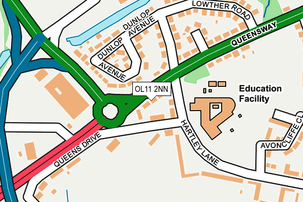 OL11 2NN map - OS OpenMap – Local (Ordnance Survey)