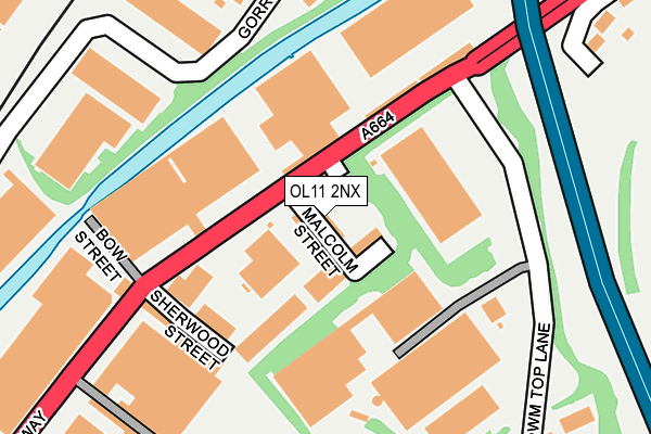 OL11 2NX map - OS OpenMap – Local (Ordnance Survey)