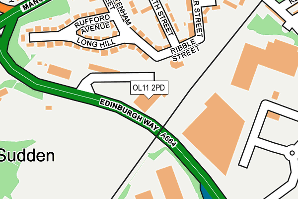 OL11 2PD map - OS OpenMap – Local (Ordnance Survey)