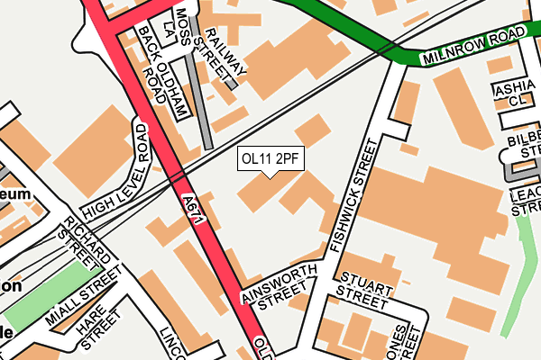 OL11 2PF map - OS OpenMap – Local (Ordnance Survey)