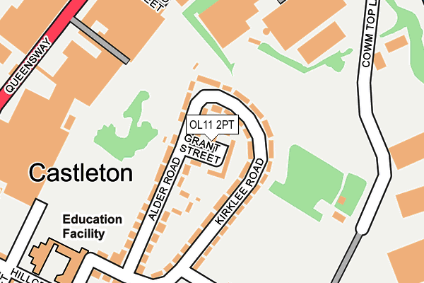 OL11 2PT map - OS OpenMap – Local (Ordnance Survey)