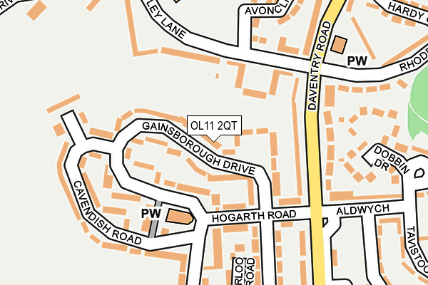 OL11 2QT map - OS OpenMap – Local (Ordnance Survey)