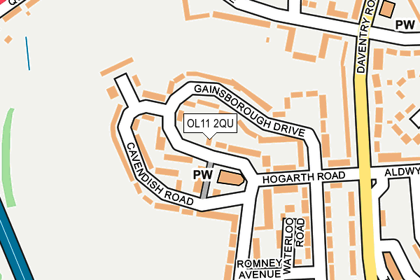 OL11 2QU map - OS OpenMap – Local (Ordnance Survey)