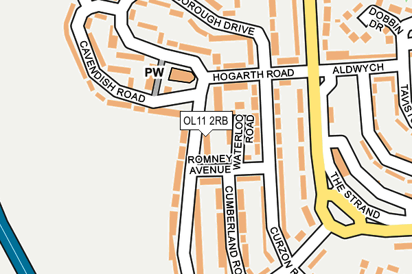OL11 2RB map - OS OpenMap – Local (Ordnance Survey)