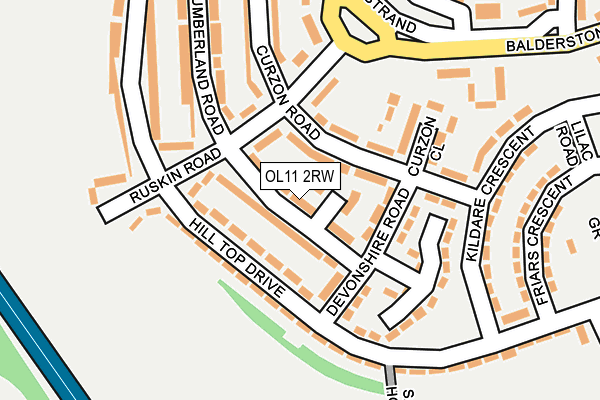 OL11 2RW map - OS OpenMap – Local (Ordnance Survey)