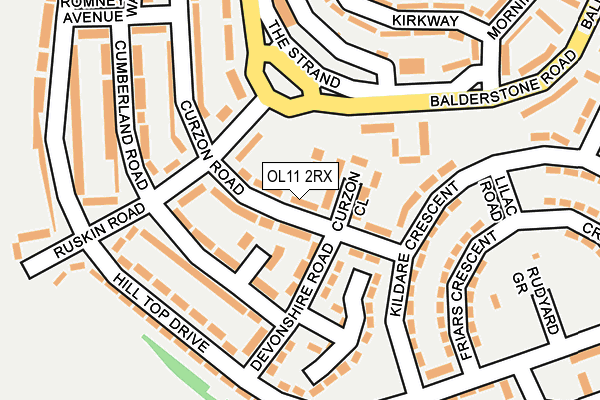 OL11 2RX map - OS OpenMap – Local (Ordnance Survey)