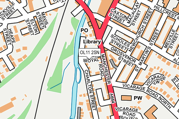 OL11 2SN map - OS OpenMap – Local (Ordnance Survey)