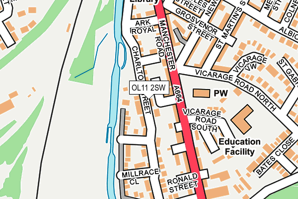 OL11 2SW map - OS OpenMap – Local (Ordnance Survey)