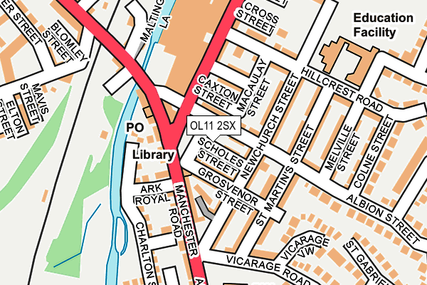 OL11 2SX map - OS OpenMap – Local (Ordnance Survey)