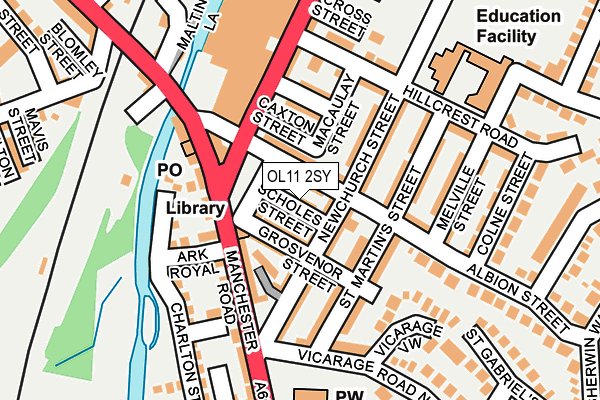 OL11 2SY map - OS OpenMap – Local (Ordnance Survey)
