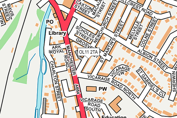 OL11 2TA map - OS OpenMap – Local (Ordnance Survey)