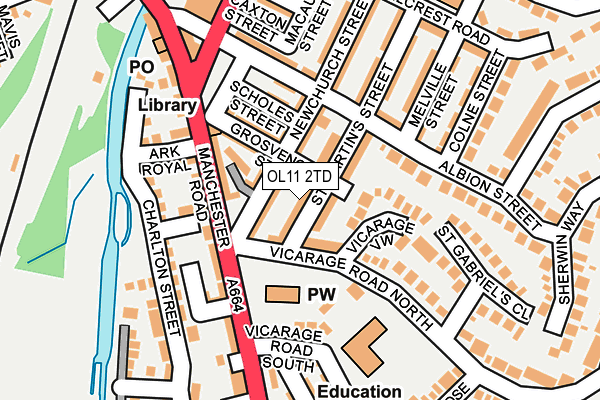 OL11 2TD map - OS OpenMap – Local (Ordnance Survey)