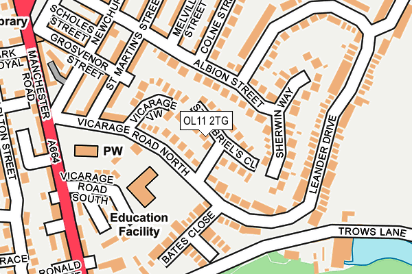 OL11 2TG map - OS OpenMap – Local (Ordnance Survey)