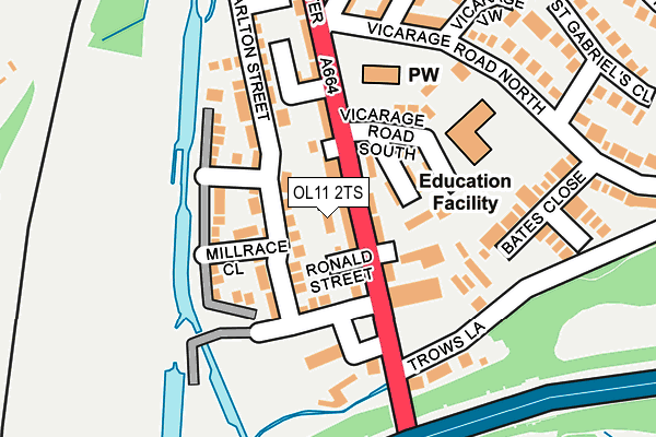 OL11 2TS map - OS OpenMap – Local (Ordnance Survey)