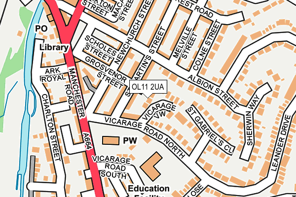 OL11 2UA map - OS OpenMap – Local (Ordnance Survey)
