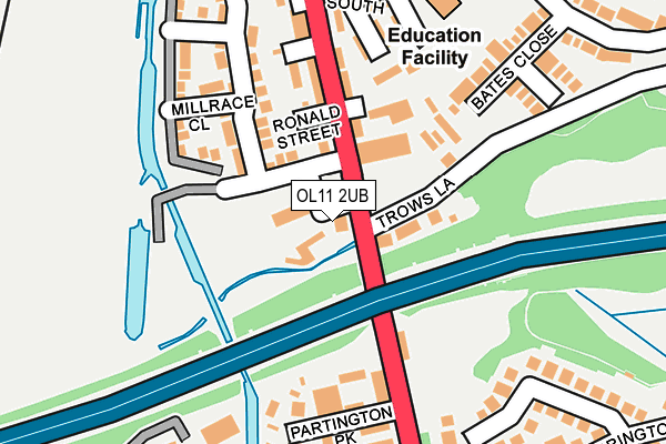 OL11 2UB map - OS OpenMap – Local (Ordnance Survey)