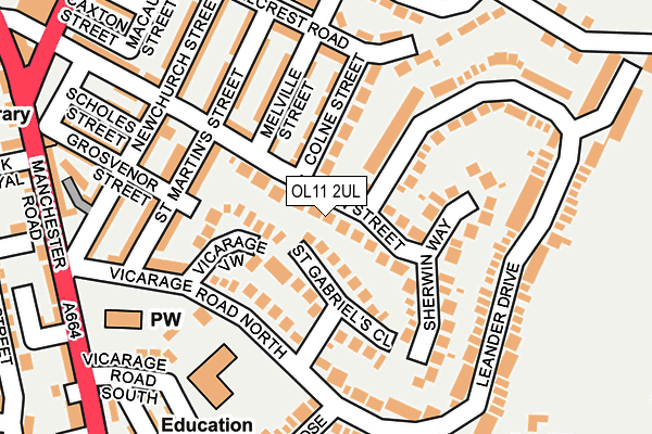 OL11 2UL map - OS OpenMap – Local (Ordnance Survey)