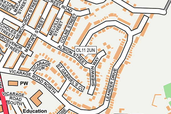 OL11 2UN map - OS OpenMap – Local (Ordnance Survey)