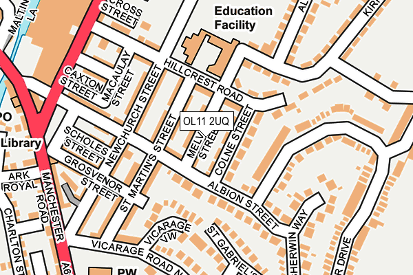 OL11 2UQ map - OS OpenMap – Local (Ordnance Survey)