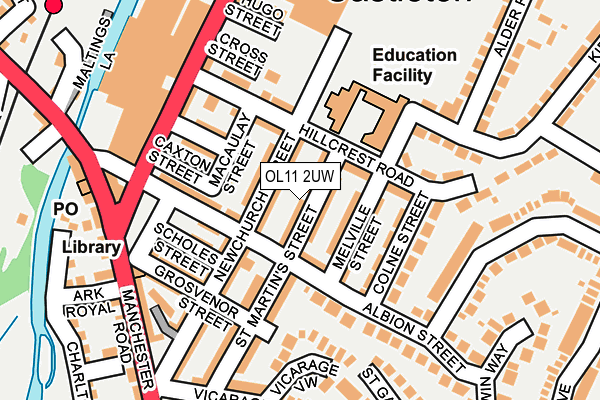 OL11 2UW map - OS OpenMap – Local (Ordnance Survey)