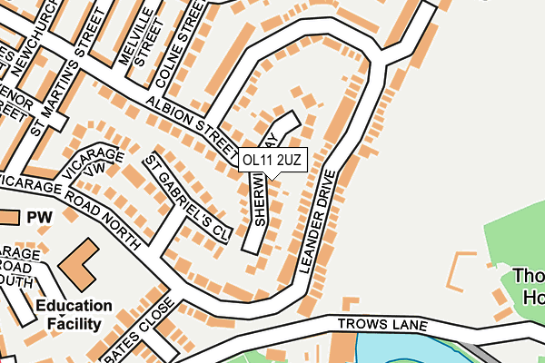 OL11 2UZ map - OS OpenMap – Local (Ordnance Survey)