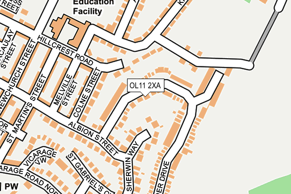 OL11 2XA map - OS OpenMap – Local (Ordnance Survey)