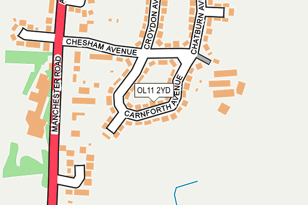 OL11 2YD map - OS OpenMap – Local (Ordnance Survey)