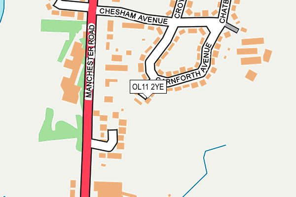 OL11 2YE map - OS OpenMap – Local (Ordnance Survey)