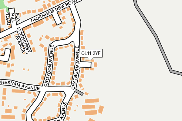 OL11 2YF map - OS OpenMap – Local (Ordnance Survey)