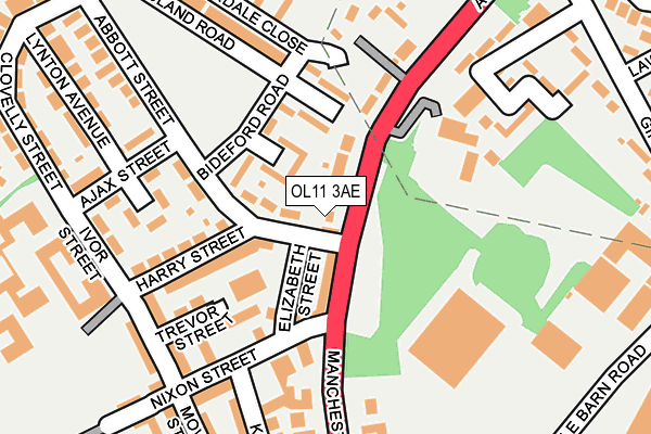 OL11 3AE map - OS OpenMap – Local (Ordnance Survey)