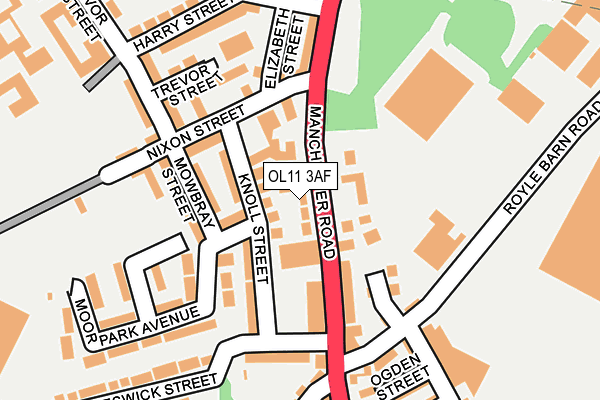 OL11 3AF map - OS OpenMap – Local (Ordnance Survey)
