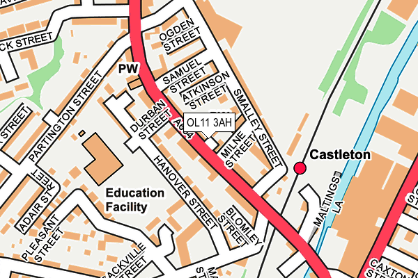 OL11 3AH map - OS OpenMap – Local (Ordnance Survey)