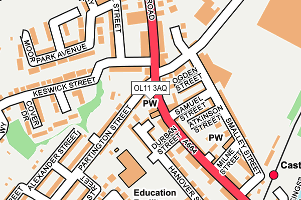 OL11 3AQ map - OS OpenMap – Local (Ordnance Survey)