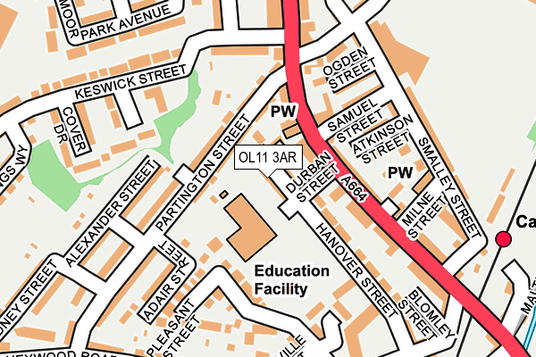 OL11 3AR map - OS OpenMap – Local (Ordnance Survey)