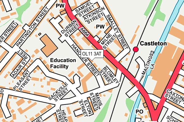 OL11 3AT map - OS OpenMap – Local (Ordnance Survey)