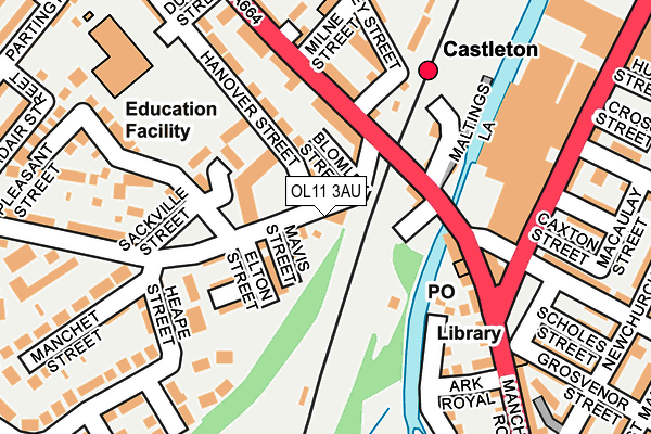 OL11 3AU map - OS OpenMap – Local (Ordnance Survey)