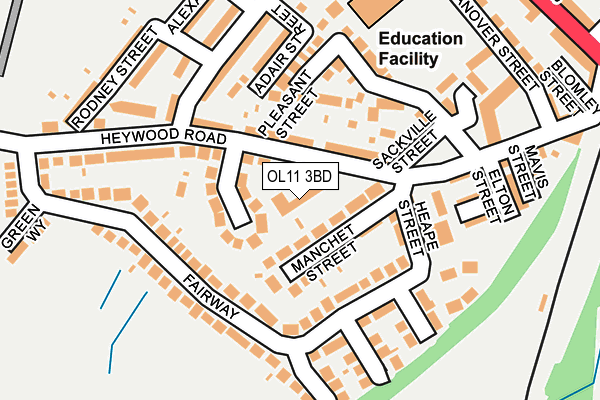 OL11 3BD map - OS OpenMap – Local (Ordnance Survey)