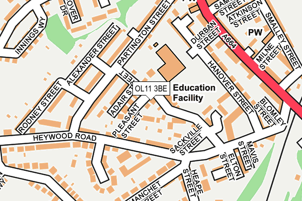 OL11 3BE map - OS OpenMap – Local (Ordnance Survey)