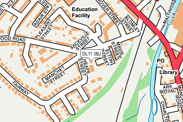 OL11 3BJ map - OS OpenMap – Local (Ordnance Survey)