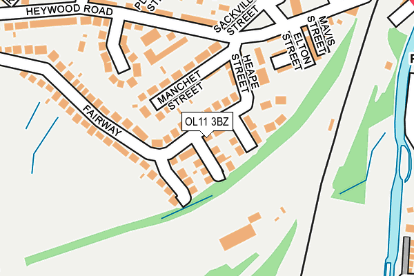 OL11 3BZ map - OS OpenMap – Local (Ordnance Survey)