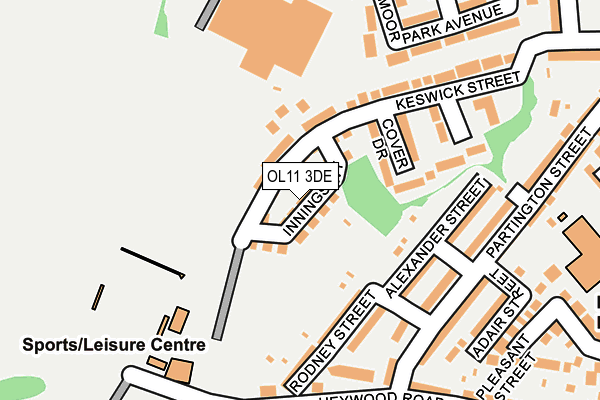 OL11 3DE map - OS OpenMap – Local (Ordnance Survey)