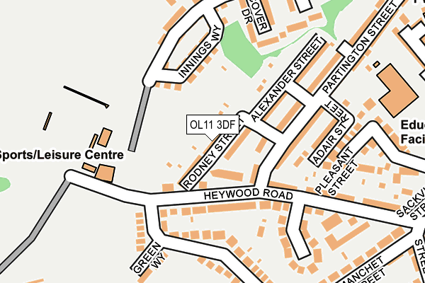 OL11 3DF map - OS OpenMap – Local (Ordnance Survey)