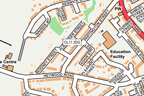 OL11 3DG map - OS OpenMap – Local (Ordnance Survey)