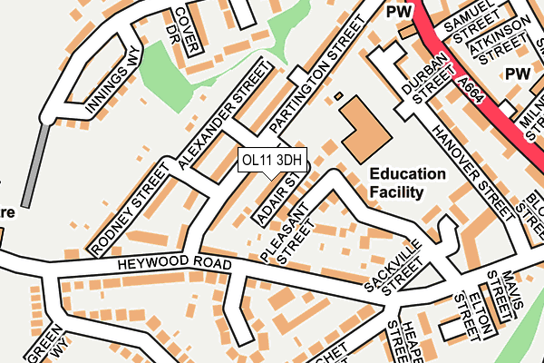 OL11 3DH map - OS OpenMap – Local (Ordnance Survey)