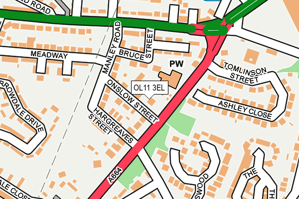 OL11 3EL map - OS OpenMap – Local (Ordnance Survey)