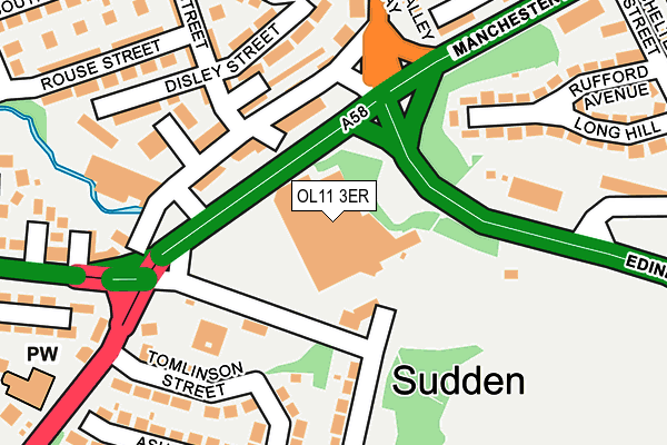 OL11 3ER map - OS OpenMap – Local (Ordnance Survey)