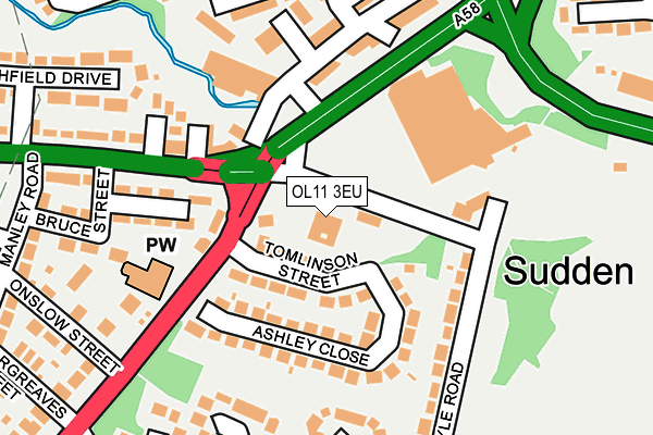 OL11 3EU map - OS OpenMap – Local (Ordnance Survey)